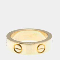 Pre Owned Cartier Love Pink Sapphire 18K Pink Gold Ring EU 50