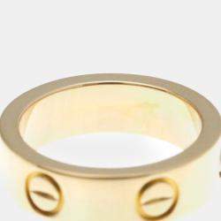 Pre Owned Cartier Love Pink Sapphire 18K Pink Gold Ring EU 50