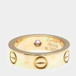 Pre Owned Cartier Love Pink Sapphire 18K Pink Gold Ring EU 50