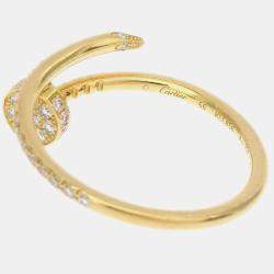Pre Owned Cartier Juste Un Clou 18K Yellow Gold Diamond Ring EU 54