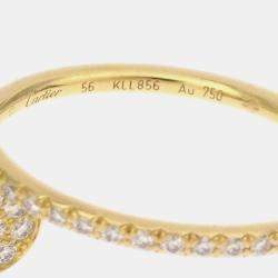 Pre Owned Cartier Juste Un Clou 18K Yellow Gold Diamond Ring EU 54