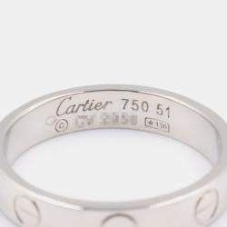 Pre Owned Cartier Love 18K White Gold Band Ring EU 51