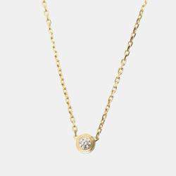 Pre Owned Cartier D'amour Diamond 18K Yellow Gold Necklace