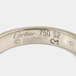 Pre Owned Cartier Love 18K White Gold Band Ring EU 52