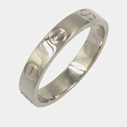 Pre Owned Cartier Love 18K White Gold Band Ring EU 52