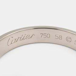 Pre Owned Cartier Love 18K White Gold Band Ring EU 58