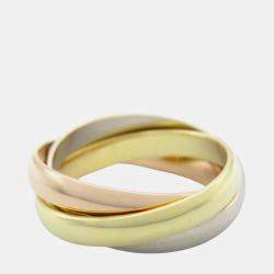 Pre Owned Cartier Trinity 18K Yellow, Rose, White Gold Band Ring EU 50