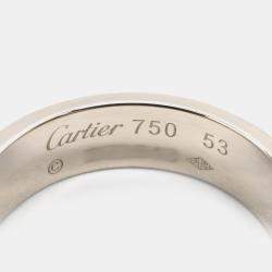Pre Owned Cartier Love 18K White Gold Band Ring EU 53