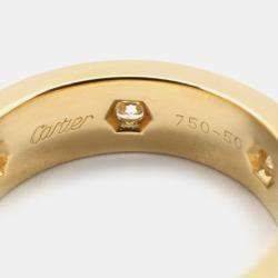 Pre Owned Cartier Love 18K Yellow Gold and Diamond Band Ring EU 50