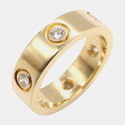 Pre Owned Cartier Love 18K Yellow Gold and Diamond Band Ring EU 50