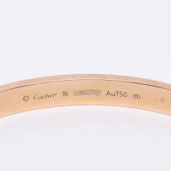 Pre Owned Cartier Love 18k Rose Gold Bracelet 16 