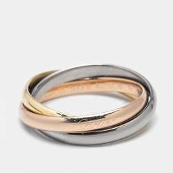 Pre Owned Cartier Trinity 18k Three Tone Gold Small Model Ring Size 53