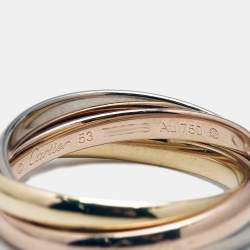Pre Owned Cartier Trinity 18k Three Tone Gold Small Model Ring Size 53