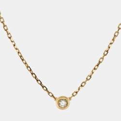 Pre Owned Cartier  d'Amour Diamond 18k Yellow Gold Small Model Necklace