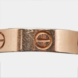 Pre Owned Cartier Love Pink Sapphire 18k Rose Gold Ring Size 58