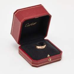 Pre Owned Cartier Love Pink Sapphire 18k Rose Gold Ring Size 58