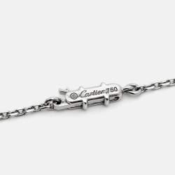 Pre Owned Cartier Himalia Diamonds Cultured Pearl 18k White Gold Pendant Necklace