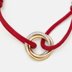 مملوكة مسبقًا سوار كارتييه ترينيتي ألماس وذهب عيار 18 ثلاثي الألوان بحبل