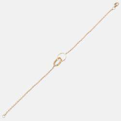Pre Owned Cartier Love Interlocking 18K Rose Gold Bracelet