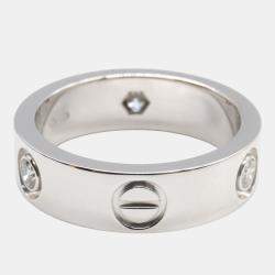 Pre Owned Cartier Love 18K White Gold, Diamond Ring EU 52