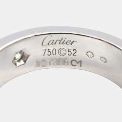 Pre Owned Cartier Love 18K White Gold, Diamond Ring EU 52