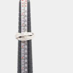 Pre Owned Cartier Trinity Diamonds 18K White Gold Ring EU 49