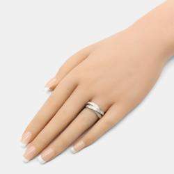 Pre Owned Cartier Trinity Diamonds 18K White Gold Ring EU 49