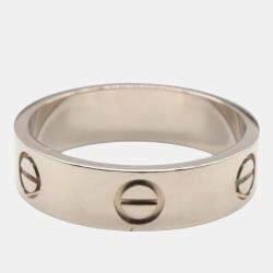 Pre Owned Cartier Love 18K White Gold Band Ring EU 58