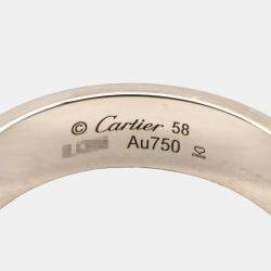 Pre Owned Cartier Love 18K White Gold Band Ring EU 58