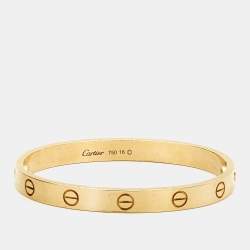 Pre Owned Cartier Love 18k Yellow Gold Classic Bracelet 16