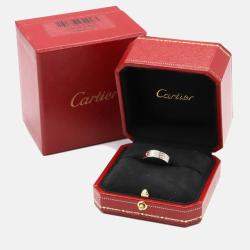 Pre Owned Cartier Love 18K White Gold Band Ring EU 52