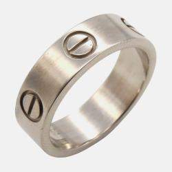 Pre Owned Cartier Love 18K White Gold Band Ring EU 52