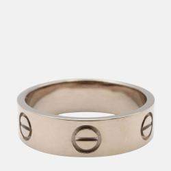 Pre Owned Cartier Love 18K White Gold Band Ring EU 54