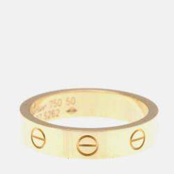 Pre Owned Cartier Love 18K Rose Gold, Diamond Band Ring EU 50