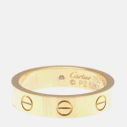 Pre Owned Cartier Love 18K Rose Gold, Diamond Band Ring EU 50