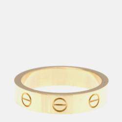 Pre Owned Cartier Love 18K Rose Gold, Diamond Band Ring EU 50