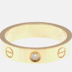 Pre Owned Cartier Love 18K Rose Gold, Diamond Band Ring EU 50