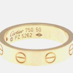 Pre Owned Cartier Love 18K Rose Gold, Diamond Band Ring EU 50