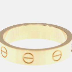 Pre Owned Cartier Love 18K Rose Gold, Diamond Band Ring EU 50