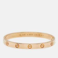 Pre Owned Cartier Love 18k Rose Gold Classic Model Bracelet 16 
