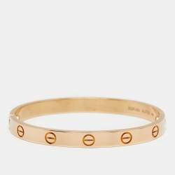 Pre Owned Cartier Love 18k Rose Gold Classic Model Bracelet 16 