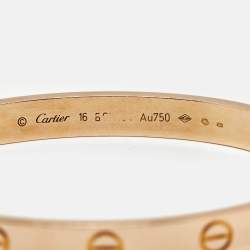 Pre Owned Cartier Love 18k Rose Gold Classic Model Bracelet 16 