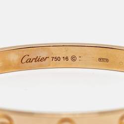 Pre Owned Cartier Love 18k Rose Gold Classic Model Bracelet 16 
