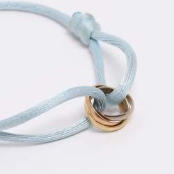 Pre Owned Cartier Trinity 18k Three Tone Gold Adjustable Cord Bracelet