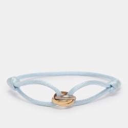 Pre Owned Cartier Trinity 18k Three Tone Gold Adjustable Cord Bracelet