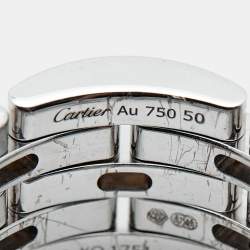 Pre Owned Cartier Maillon Panthere Diamonds 18k White Gold Ring 52