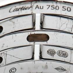 Pre Owned Cartier Maillon Panthere Diamonds 18k White Gold Ring 52
