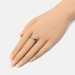 Pre Owned Cartier Happy Birthday 18K White Gold Band Ring EU 60