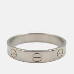 Pre Owned Cartier Love 18K White Gold Band Ring EU 55