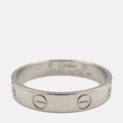 Pre Owned Cartier Love 18K White Gold Band Ring EU 55